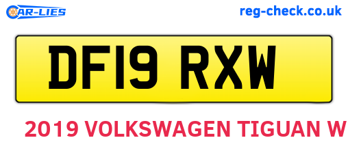DF19RXW are the vehicle registration plates.