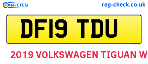DF19TDU are the vehicle registration plates.