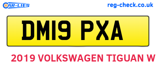 DM19PXA are the vehicle registration plates.