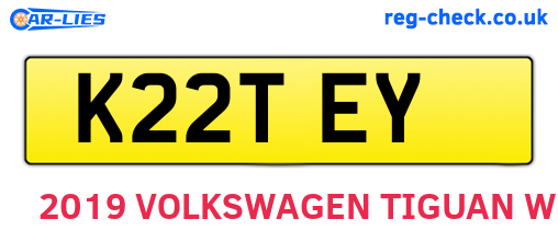 K22TEY are the vehicle registration plates.