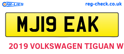 MJ19EAK are the vehicle registration plates.