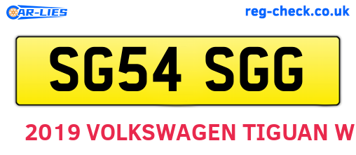 SG54SGG are the vehicle registration plates.