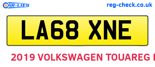 LA68XNE are the vehicle registration plates.