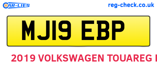 MJ19EBP are the vehicle registration plates.