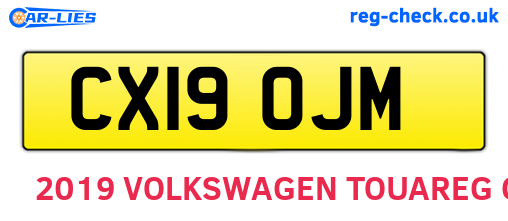CX19OJM are the vehicle registration plates.