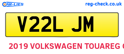 V22LJM are the vehicle registration plates.