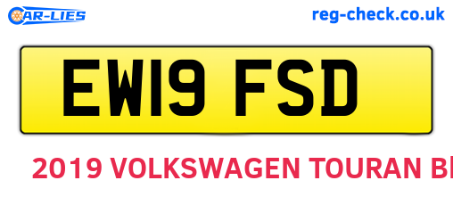 EW19FSD are the vehicle registration plates.