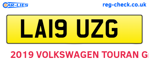 LA19UZG are the vehicle registration plates.
