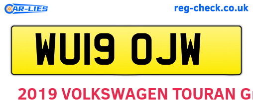 WU19OJW are the vehicle registration plates.