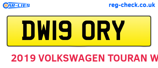 DW19ORY are the vehicle registration plates.