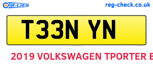 T33NYN are the vehicle registration plates.