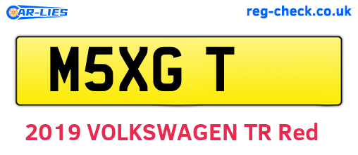 M5XGT are the vehicle registration plates.