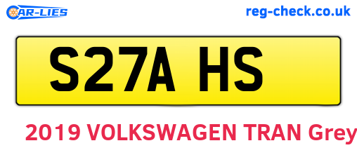 S27AHS are the vehicle registration plates.