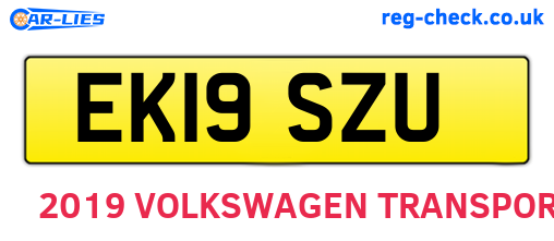 EK19SZU are the vehicle registration plates.