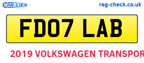 FD07LAB are the vehicle registration plates.