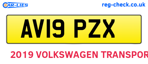 AV19PZX are the vehicle registration plates.