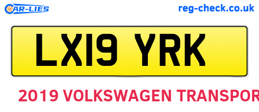 LX19YRK are the vehicle registration plates.