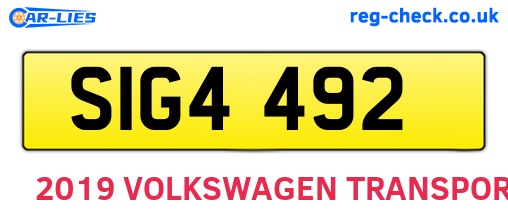 SIG4492 are the vehicle registration plates.