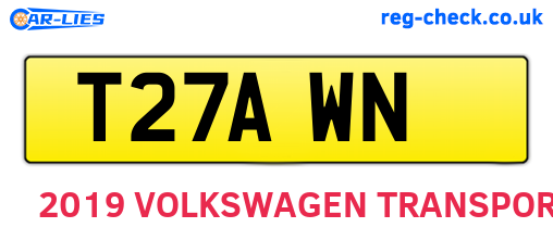 T27AWN are the vehicle registration plates.