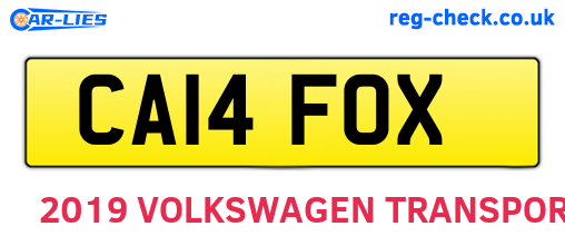 CA14FOX are the vehicle registration plates.