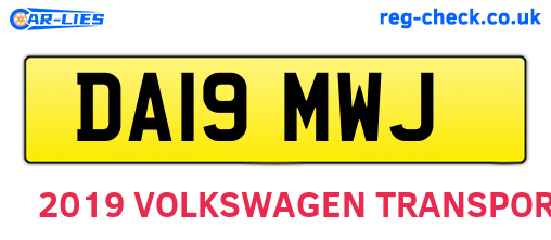 DA19MWJ are the vehicle registration plates.