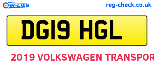 DG19HGL are the vehicle registration plates.