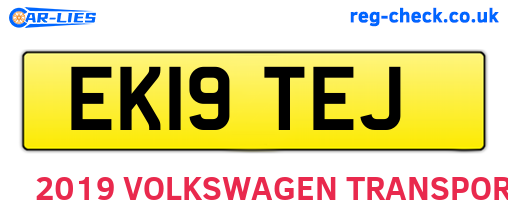 EK19TEJ are the vehicle registration plates.