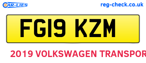 FG19KZM are the vehicle registration plates.