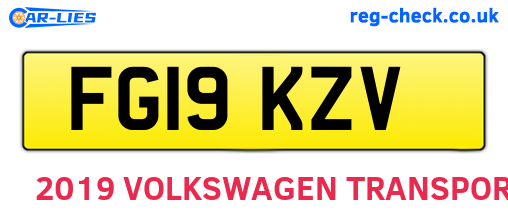 FG19KZV are the vehicle registration plates.