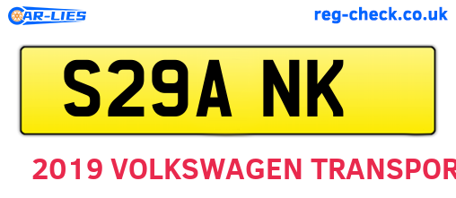 S29ANK are the vehicle registration plates.