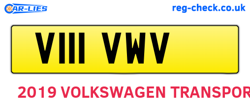 V111VWV are the vehicle registration plates.