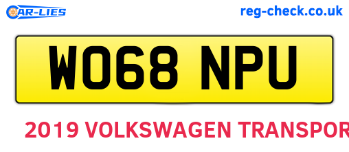 WO68NPU are the vehicle registration plates.