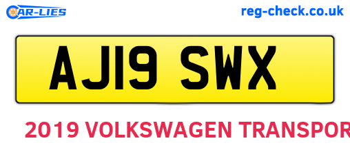 AJ19SWX are the vehicle registration plates.