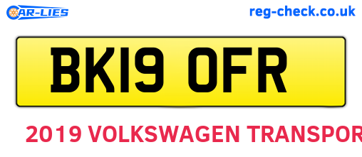 BK19OFR are the vehicle registration plates.