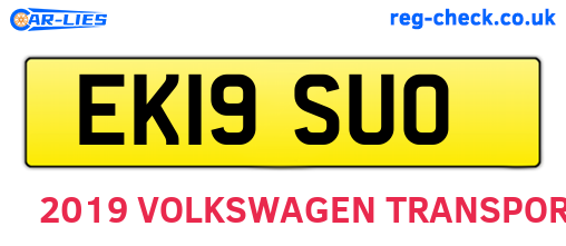 EK19SUO are the vehicle registration plates.