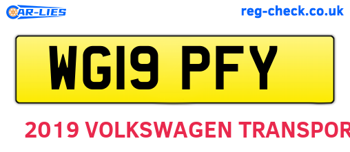 WG19PFY are the vehicle registration plates.