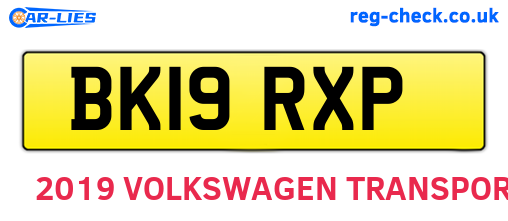 BK19RXP are the vehicle registration plates.