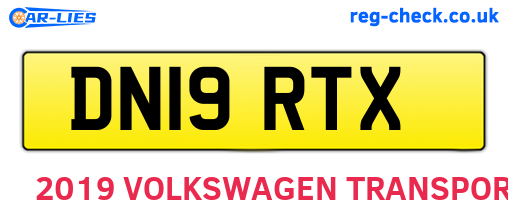 DN19RTX are the vehicle registration plates.