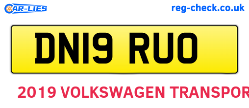 DN19RUO are the vehicle registration plates.