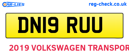 DN19RUU are the vehicle registration plates.