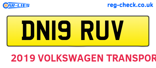 DN19RUV are the vehicle registration plates.