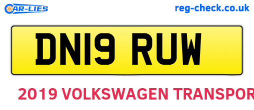 DN19RUW are the vehicle registration plates.