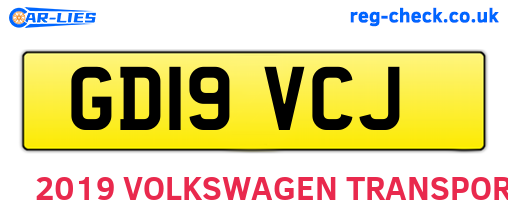 GD19VCJ are the vehicle registration plates.