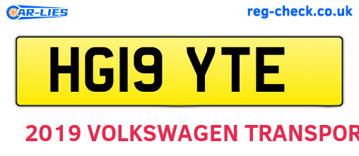 HG19YTE are the vehicle registration plates.