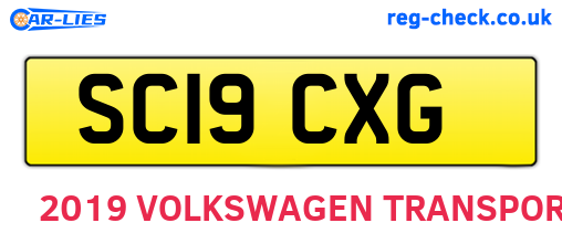 SC19CXG are the vehicle registration plates.