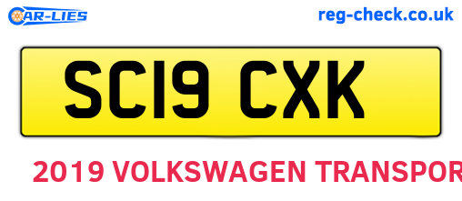 SC19CXK are the vehicle registration plates.