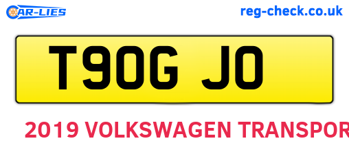 T90GJO are the vehicle registration plates.