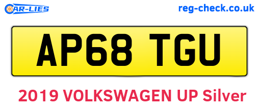 AP68TGU are the vehicle registration plates.