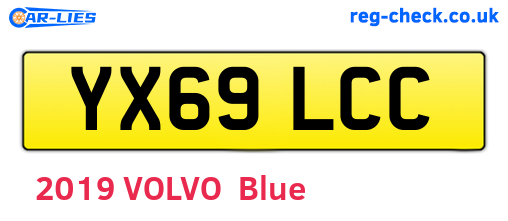 YX69LCC are the vehicle registration plates.