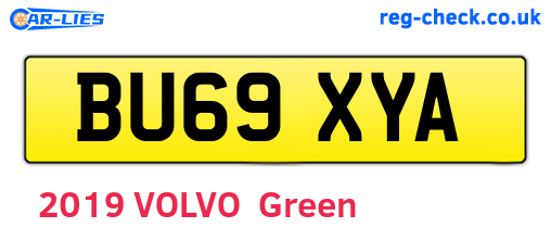 BU69XYA are the vehicle registration plates.